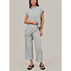 Rus Kyandoru Ribbed Pant Light Blue Organic Cotton Blend Size Small(estimated)